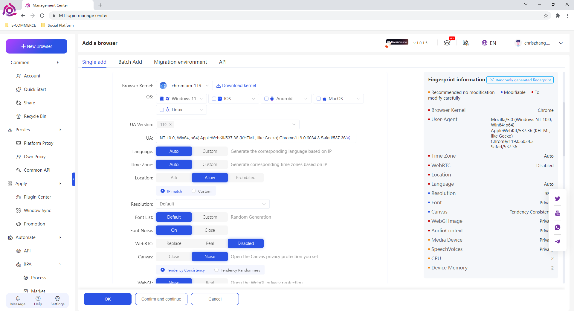 антидетект-браузера MTLogin