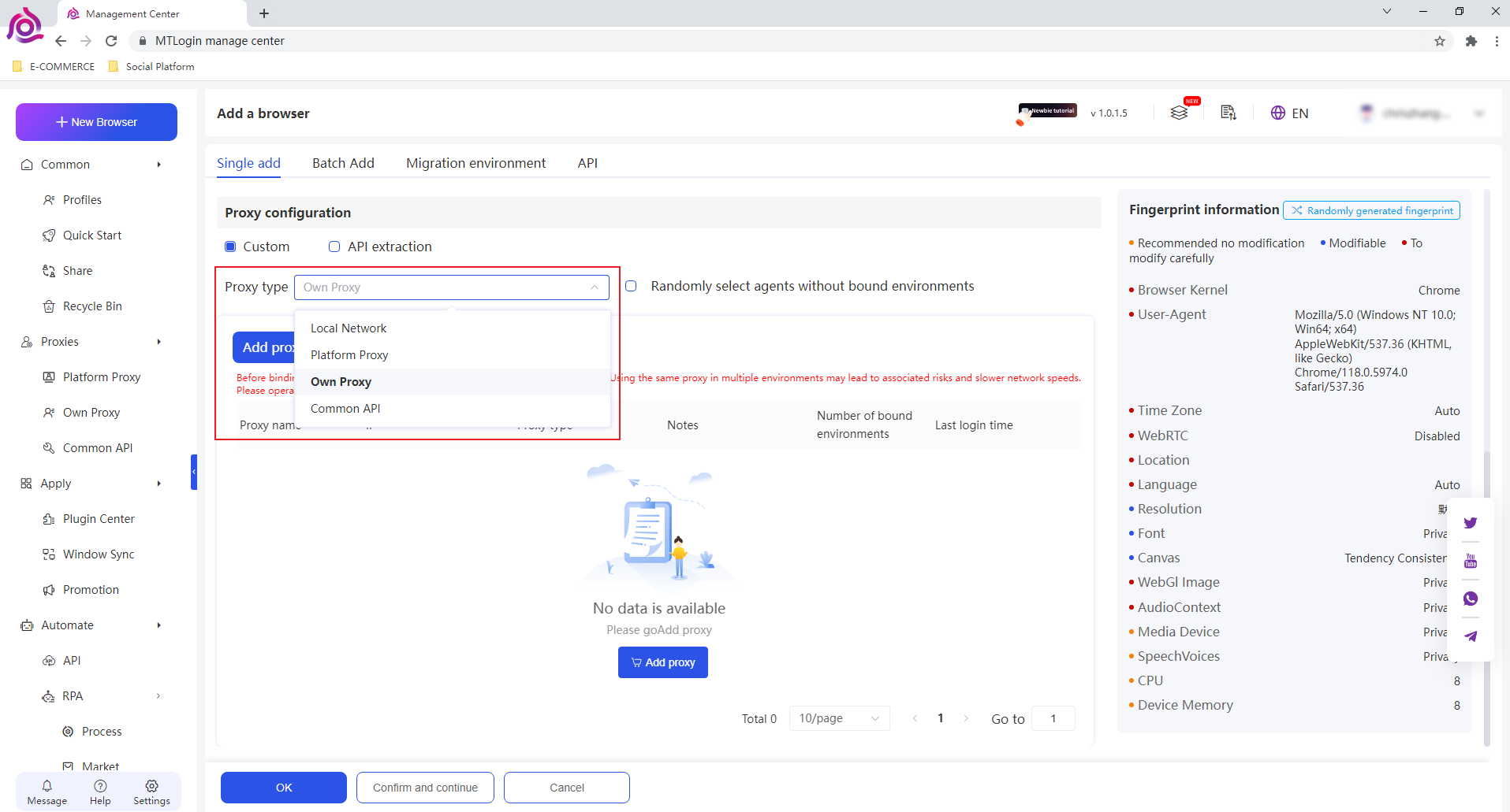 SharkLogin add pia proxy